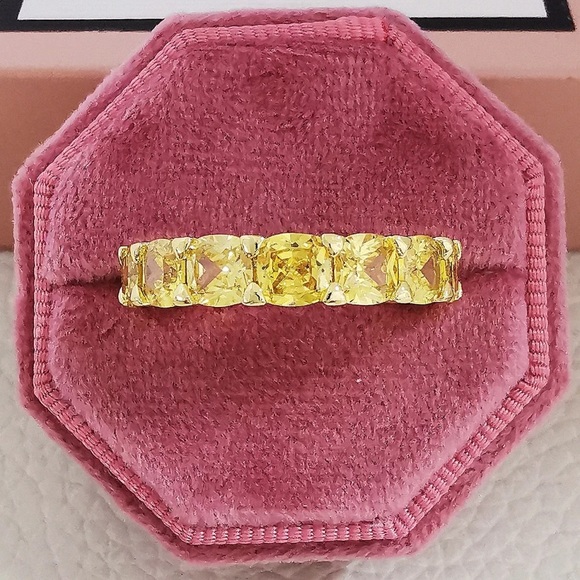 Emerald Cut Eternity Wedding Band Ring - Picture 9 of 9